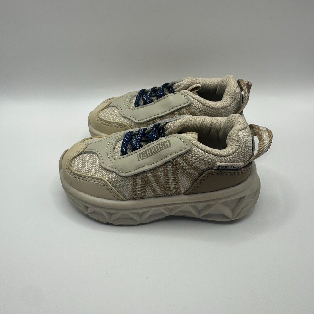 OshKosh B'gosh Toddler Neutral Beige Sneakers Size 4M Minimalist Casual Everyday